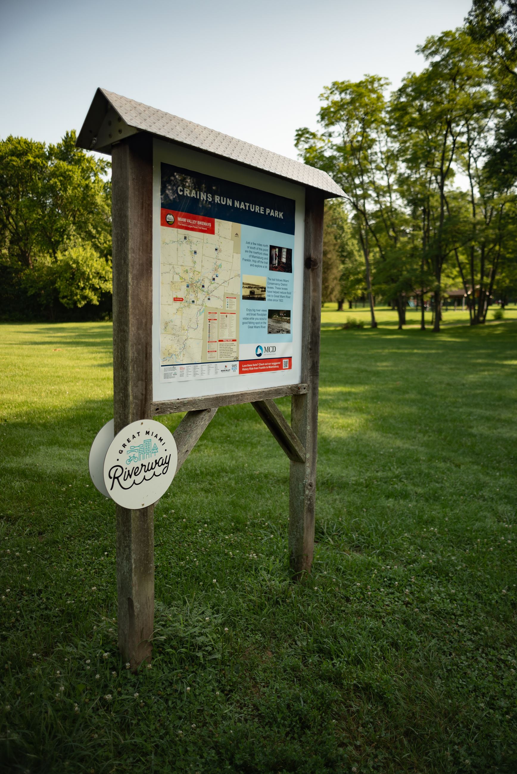 Crains Run Map Sign -Riverway