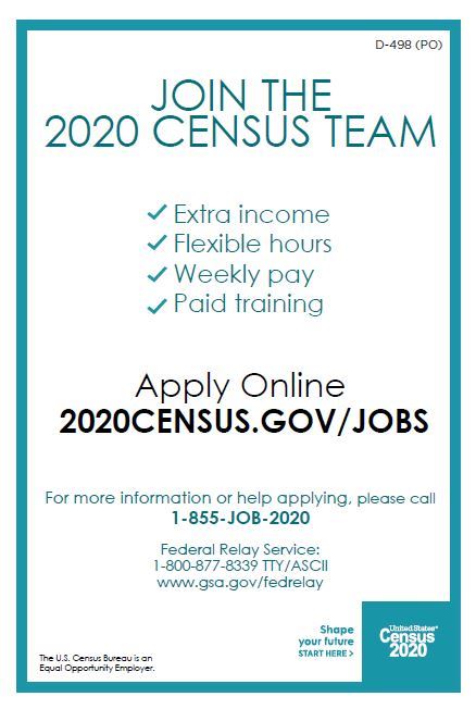 Be a Census taker social card 2020