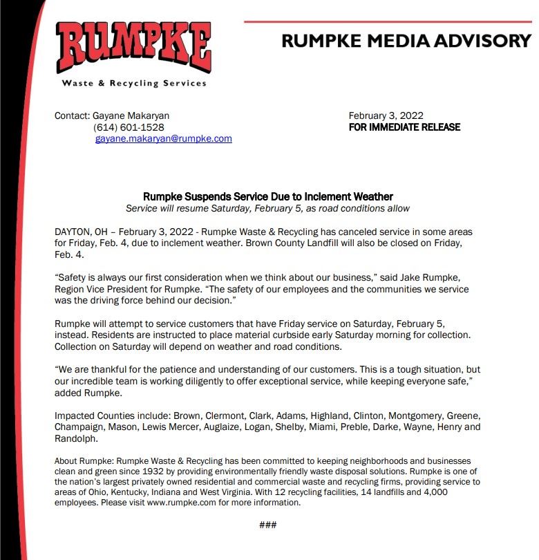 Rumpke delay 2022-02-03 224140